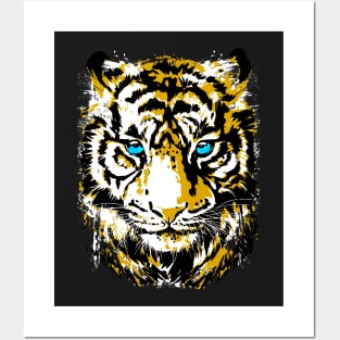 Safari Tiger Head - Colourful Tiger Eyes Posters and Art